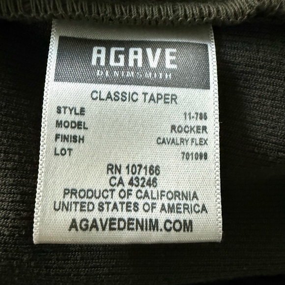 EUC  🇺🇸🌵👖 Agave Denim Rocker Classic Taper Jeans 38 Made in USA Cavalry Flex - Picture 3 of 12